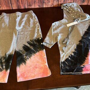 Berek 2 pc Top and Pant Fun In Tie Dye With Pearls Women Ladies Comfort Set